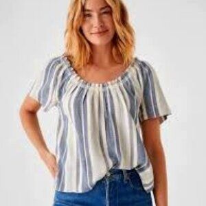 Faherty Annabel Top Blue Stripes